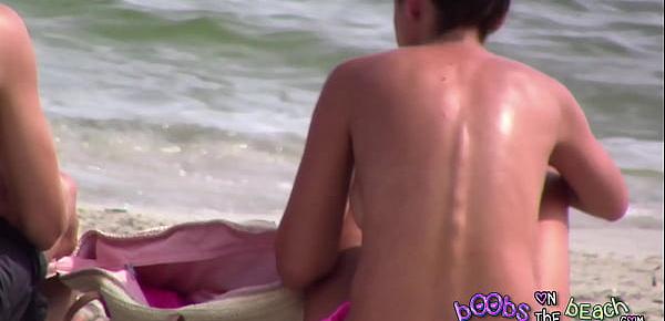  Big Fake Italian Tits rubbing lotion into them in Pink Bikini with Boyfriend